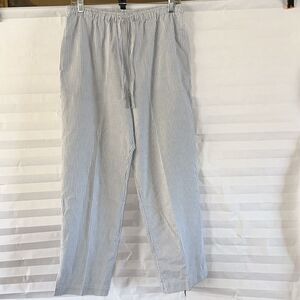Sarah Bentley Women’s Blue White Striped Drawstring Pants Size Small Casual